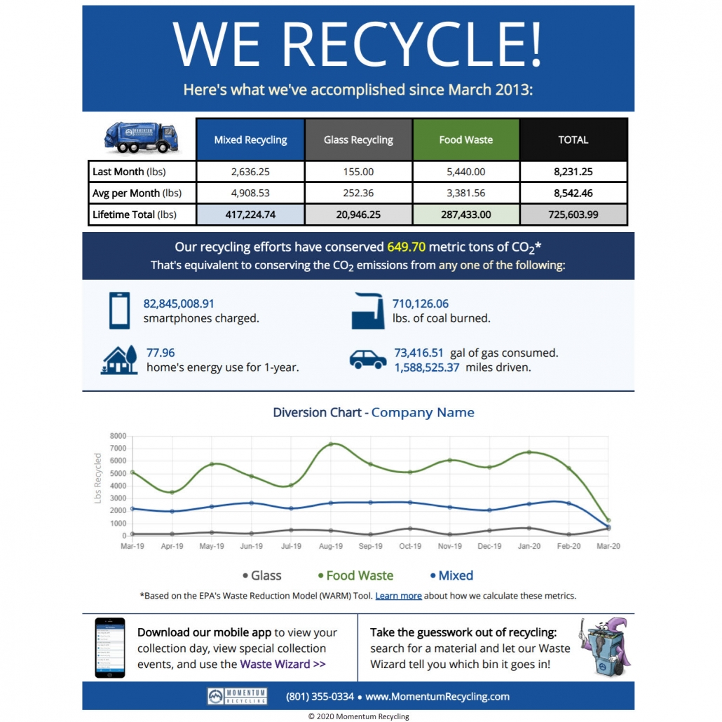 Momentum Recycling Diversion Report Sample