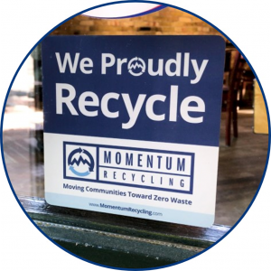 We Proudly Recycle Window Decal
