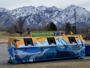 Sugarhouse Park Glass Recycling Dumpster Mural