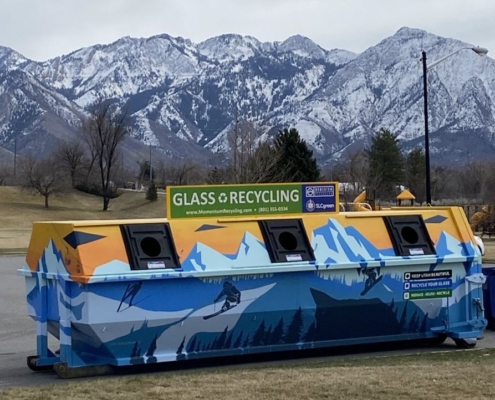 Sugarhouse Park Glass Recycling Dumpster Mural