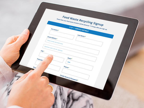 Food waste recycling sign up
