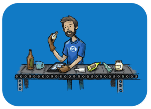 Mixed recycling icon for businesses